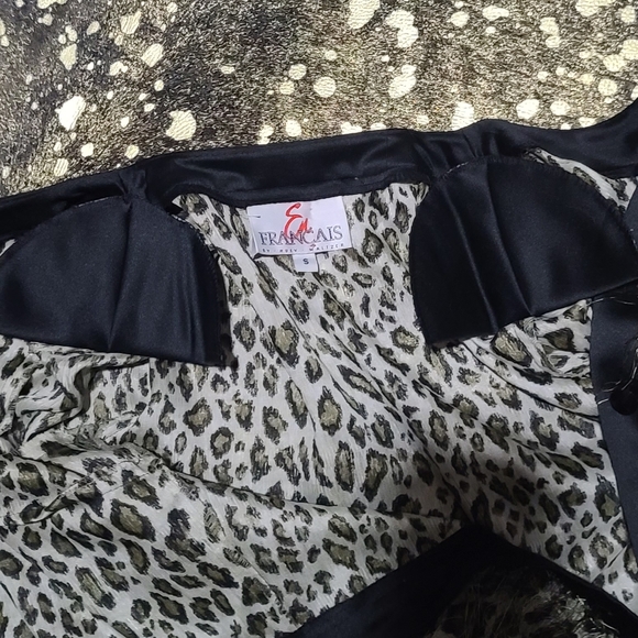 Vintage Francais Huey Waltzer Leopard Print Crop Jacket with Allover Threads - Picture 10 of 13